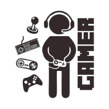 Player Wall Sticker, Wall Sticker Art Deco Video Game Wall Sticker, Living Room Wall Sticker 19x44cmx2pcs