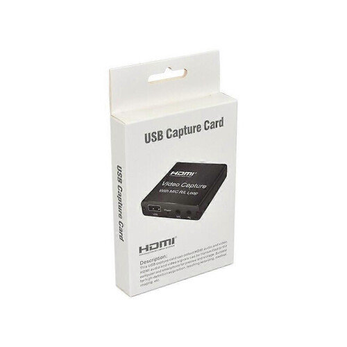 USB 2.0 video capture card with microphone output, PC game live streaming video recorder.