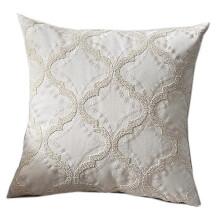 Nordic embroidered square sofa cushion cover, 45x45 cm, pure cotton embroidered natural floral throw pillow cover.