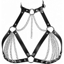 Leather Bra Body Chain, Punk Layered Chest Chain, Chest Harness Body Waist Chain, PU Leather Chain Adjustable Body Jewelry for Women Party Gifts Hallo