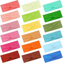 18 Pieces Twist Headbands for Women Non-Slip Twisted Turban Stretchy Elastic Colorful Hair Bands for Workout Yoga Sports(Candy Colors)