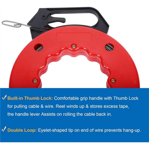 Fish Tape Hand Wire Puller Width Fishtape, Electrician Reel Pull Wires Cable Hand Puller ATE Tools, Wire Fishing Tools 1