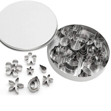 12Piece Flower Shape Stainless Steel Cookie Cutter Molds Great