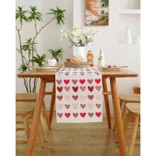 Valentines Day Table Runner 72 Inches Long Valentines Day Decor with Red Pink Heart Table Runner for Birthday, Wedding Anniversary, Marriage Proposal