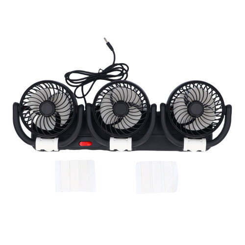 3-Kopf-USB-Auto-Ventilator 44,35  8,5  18,5 cm mit Telefonhalter 2