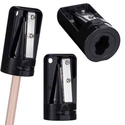 3 Pack Carpenter Pencil Sharpener, Manual Portable Woodworking Sharpens, Contractor Pencil Sharpener, Black 1