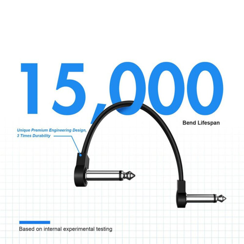 12 Pack 6 Inch Guitar Patch Cable, Instrument Guitar Pedal Cable Right Angle Flat Patch Cable 2