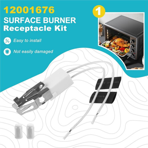 4 Pack 12001676 Surface Burner Terminal Receptacle Block Kit for Ken.More May.Tag, Replacement Part 2