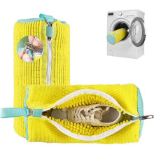 Shoe Washing Machine Bag Reusable Sneaker Washing Bag with Built-in Fluffy Brushes for 360 All-Around Cleaning, Laundry Shoe Bag is Designed for Wa