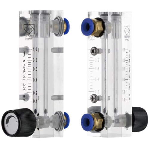 New LZM-4T Acrylic Flow Meter 0.05-0.5LPM 6mm Adjustable Panel Mount Gas Rotameter Variable Area Air Flow Controller 2