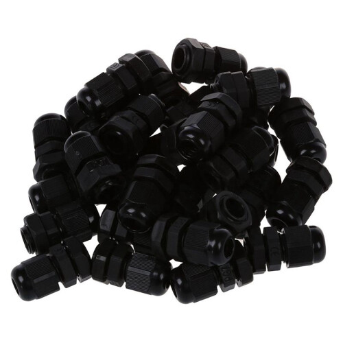 90 Pcs PG7 Waterproof Connector Gland Black for 4-7mm Diameter Cable 1