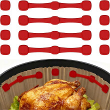 12Pcs Air Fryer Magnets Silicone Buckle for Holding Parchment Paper Liners, Upgraded High-Temp Resistant Air Fryer Accessories Locks Disposable Liner