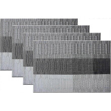 4pcs meal mat,Nordic minimalist style PVC placemat table mat Western placemat (black+grey)