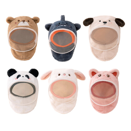 Cartoon Pattern Scarf Hat for Infant Kids Thickened-2 One Size 1