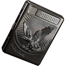 2026 New Cigarette Case Lighter, Metal Full Pack 20 Regular Cigarettes Box Holder USB Rechargeable Cigar Ligh