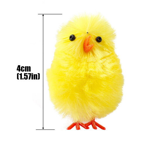 10Pcs 4CM Small Yellow Chicken Easter Decoration Plush Polyester 2