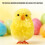 10Pcs 4CM Small Yellow Chicken Easter Decoration Plush Polyester 4