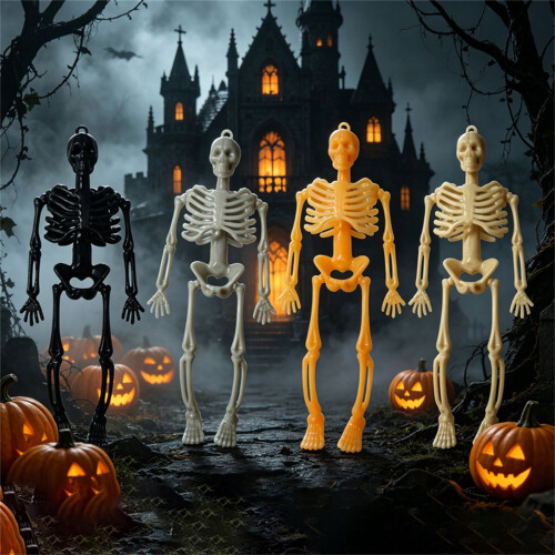 Packung mit 10 kleinen Halloween-Skeletten mit-Weiß 2