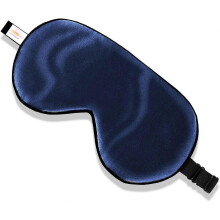 100% Mulberry Silk Sleep Mask with Adjustable Strap, Super-Smooth Soft Natural Silk Eye Mask for Sleep, Multiple Color Options(Navy Blue)