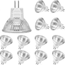 MR11 Halogen Bulbs (Pack of 12), GU5.3 Halogen Lamp 12V 35W, Mr11 GU5.3 Bulb Glass Cover compatible with Ceiling Light, 2 Pin Halogen Bulb 2
