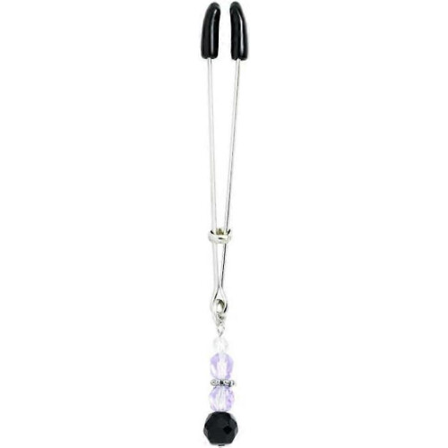 Beaded Clit Clamp with Tweezer Tip, Purple