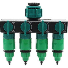4-way faucet diverter with quick connect, 1" 3/4" 1/2" garden hose adapter with separate shut-off/sh