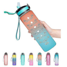 Leakproof Bpa Free Drinking Water Bottle with Time Marker &amp; Strawdrinking Water Bottle with Time Markewater Bottle with Strawhydration Bottle