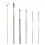 (6 PCS Ear Picks Silver) Creative Spring Ear Wax Cleaneing Tool Set Double-ended Stainless Steel Ear Pick 1