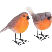 2 Pieces Bird Statue Resin Bird Decoration Indoor Outdoor Garden Art Craft Ornament for Home Garden