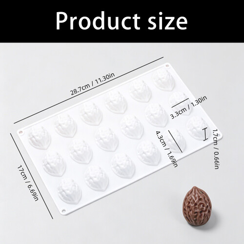 Moules en silicone élégants en forme de noix à 18 compartiments, 2