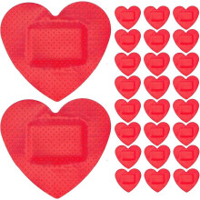 50pcs Heart-Shaped Small Bandages Breathable Hemostatic Stickers Portable Adhesive Wound Care Patches for Kids Household Use