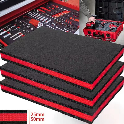 Toolbox EPE Foam, Cuttable Polyurethane Foam Sheets,Toolbox Organization & Shock-Absorbing Foam 400x330x50mm,2PCS 1