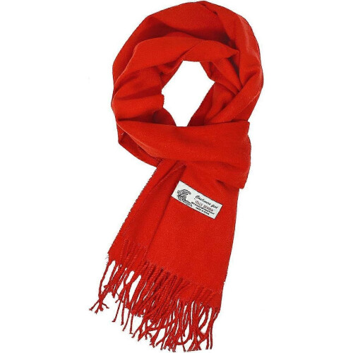 Unisex Plain Solid Color Winter Scarf Cashmere Feel Soft Classic 72"x12"  Red