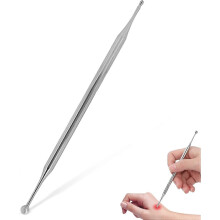 Dual Head Facial Reflexology Tools, Stainless Steel Face Acupressure Pen Portable Ear Acupuncture Body Point Probe Massage Tool for Deep Tissue(15cm)