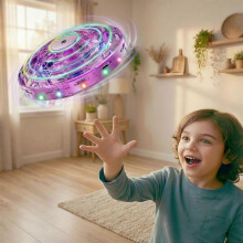 005 Mini Drone for Kids,Hand Operated UFO Toy,Hover Boomerang Ball with LED,Easy Indoor Outdoor Flying Toys,Flying Orb Ball UFO Drone for Kids 6-8-12