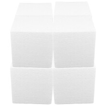 8Pcs Stable Foam Blocks for Crafts White Polystyrene Square Cubes
