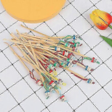 10pcs Mini Doll Earpicks Wood Bamboo Ear Picks Wax Remover Cleaner Ear Care Tool