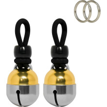, Pair - Handmade in USA, Extra Loud Collar Bells for Cats and Dogs, Premium Brass and Nickel Silver Small Pair