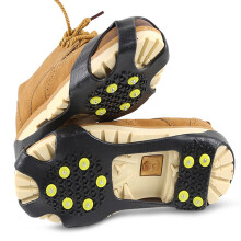 (S) 10 Studs Anti-Skid Ice Winter Snow Shoes Spikes Grips Climbing For Man