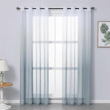 Set of 2 White Sheer Curtains, Window Voile Window Panels with Grommet Solid for Living Room Bedroom