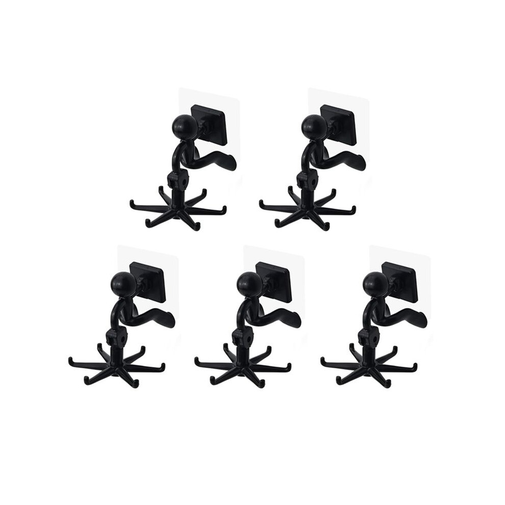 360 Rotating Utensil Holder Hook, 5-Piece Set, Self-Adhesive, Strong Load-Bearing, For Kitchen Bathroom Wardrobe 4712439048947