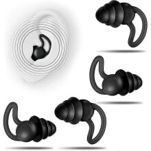 2 Pair of side sleeping silicone ear plugs - reusable and washable hearing protection - ideal for snoring, working, sleeping, traveling