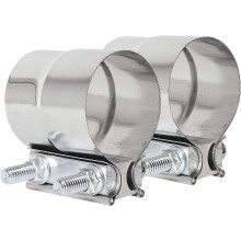 3 Inch Exhaust Clamp, Lap Joint Band Clamp 304 Stainless Steel, 2 Pcs
