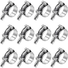 12 Pack 1-3/16 inch T-Bolt Hose Clamps, Stainless Steel_304 Working Range 38mm-43mm for 1-3/16" Hose ID, Turbo Intake Intercooler Clamp for Automotive