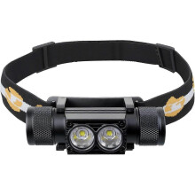 Headlamp, 1200 Lumen Rechargeable Head Lamp with Two Bright LEDs, Waterproof Headlight for Adults, for Camping, Running, Hiking, Emergency, Outdoor, H