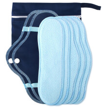8pcs Reusable Cloth Menstrual Pads Friendly Washable Sanitary Towels and Storage Bag Set for Travel And Daily Use Multicolor