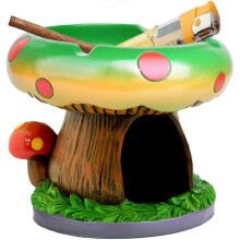 Cute Mushroom Ashtray with Lighter Stash Spot - Cool Ashtrays for Weed Smokers and Bong Users with Smoking Accessories Collection (Green)