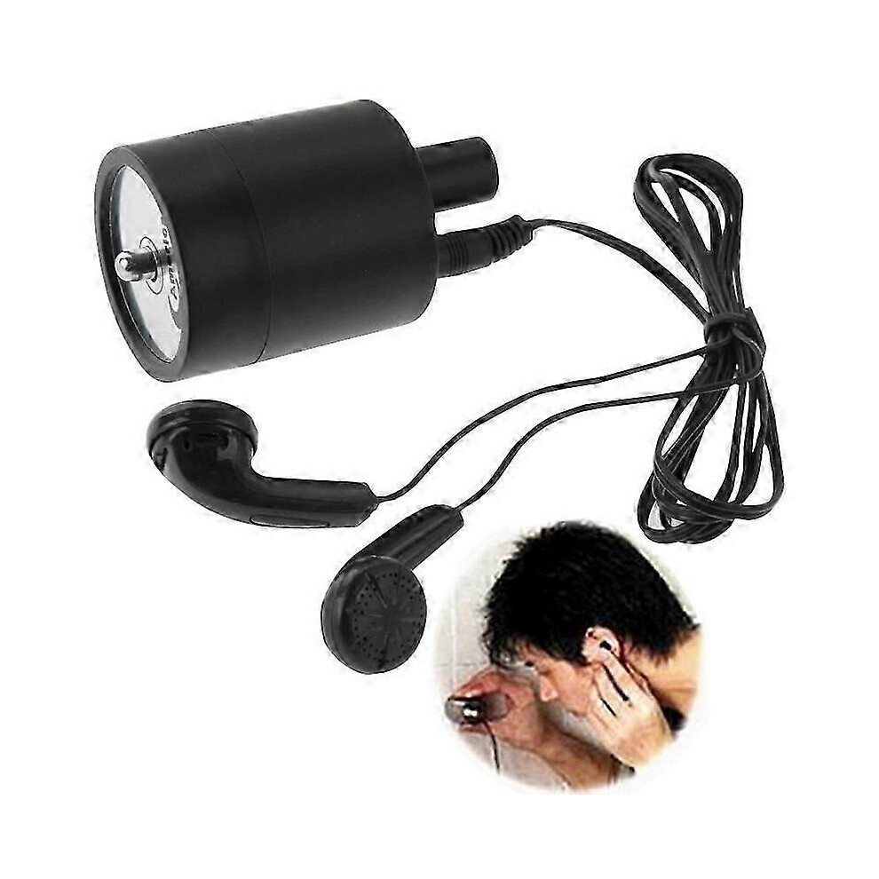 Powerful Audio Wiretap Listen Device Fold Ear Amplifier Wall Door Eavesdropping Surveillance With Earphone(Black) Black 9050643127726