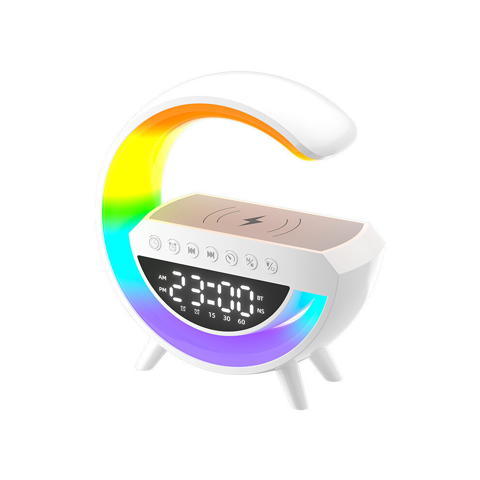 2025 Bedside Bluetooth Speaker with  Wireless Charging & Mood Light - EU Version | Multi-Functional Alarm Clock Night Lamp-image-OPC-PTR6XTV-NEW