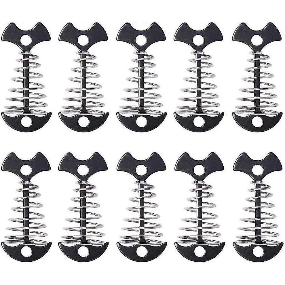 10Pcs Deck Plank Board Tent Stakes,Fishbone Deck Anchor Pegs With Spring Buckle For Outdoor Camping Hiking 9050643128440